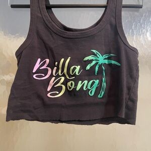 Billabong Black Crop Top with Color Logo